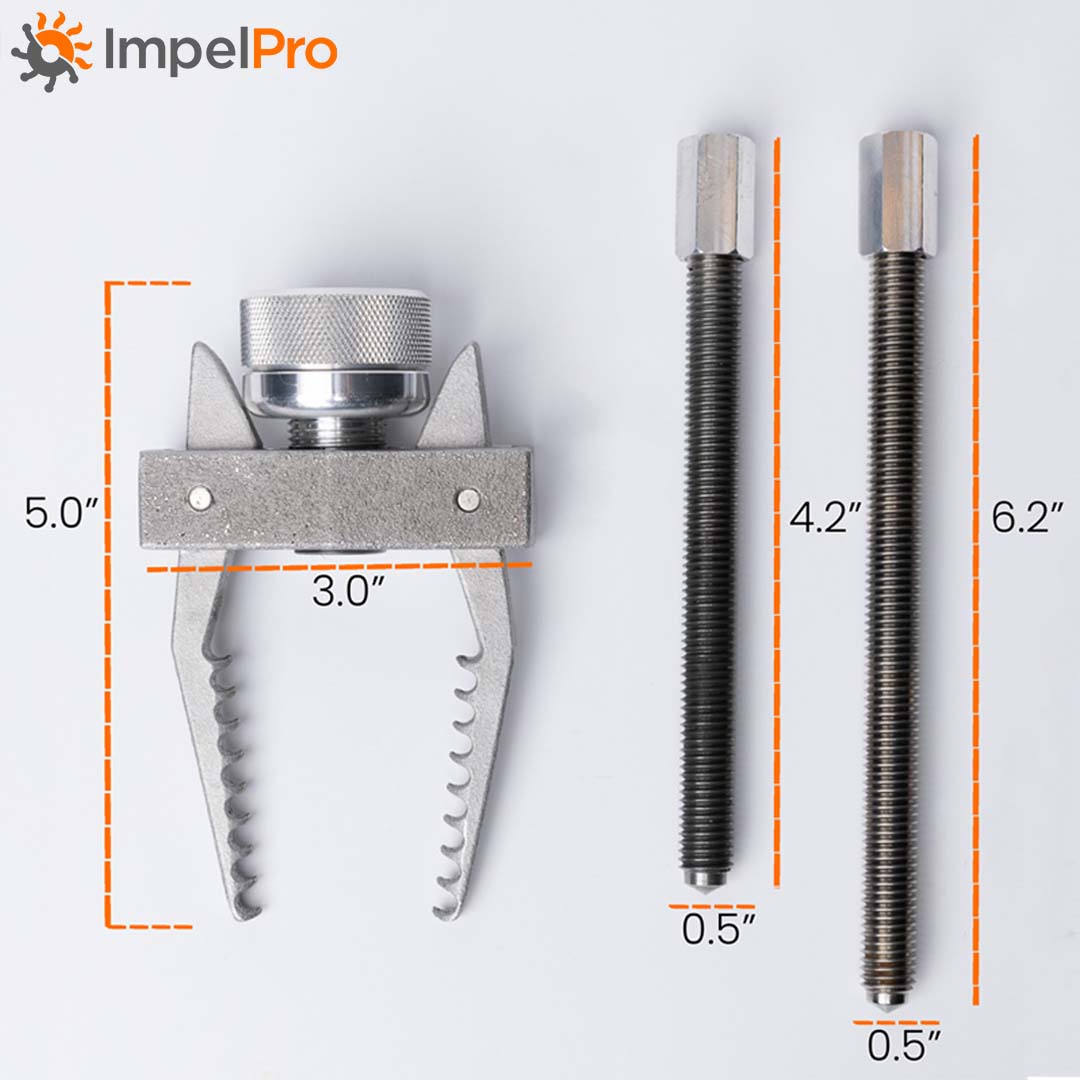 ImpelPro Large Puller with Two Rods – Dimension Guide with Measurements of Tool
